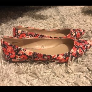 Express Black Floral Flat Shoes